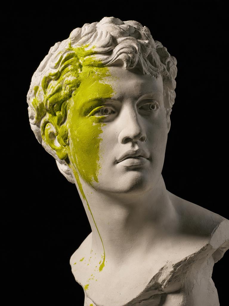 A plaster bust