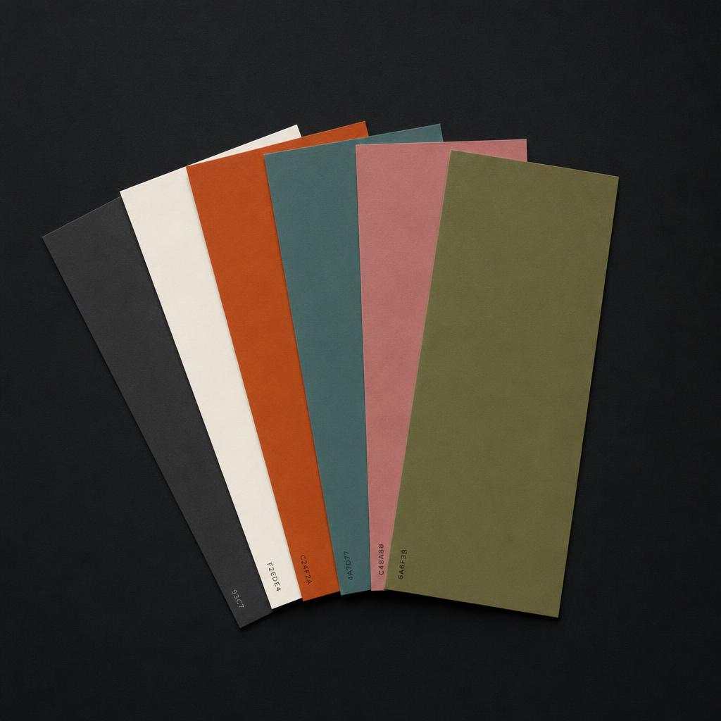 Colour swatches fanned out